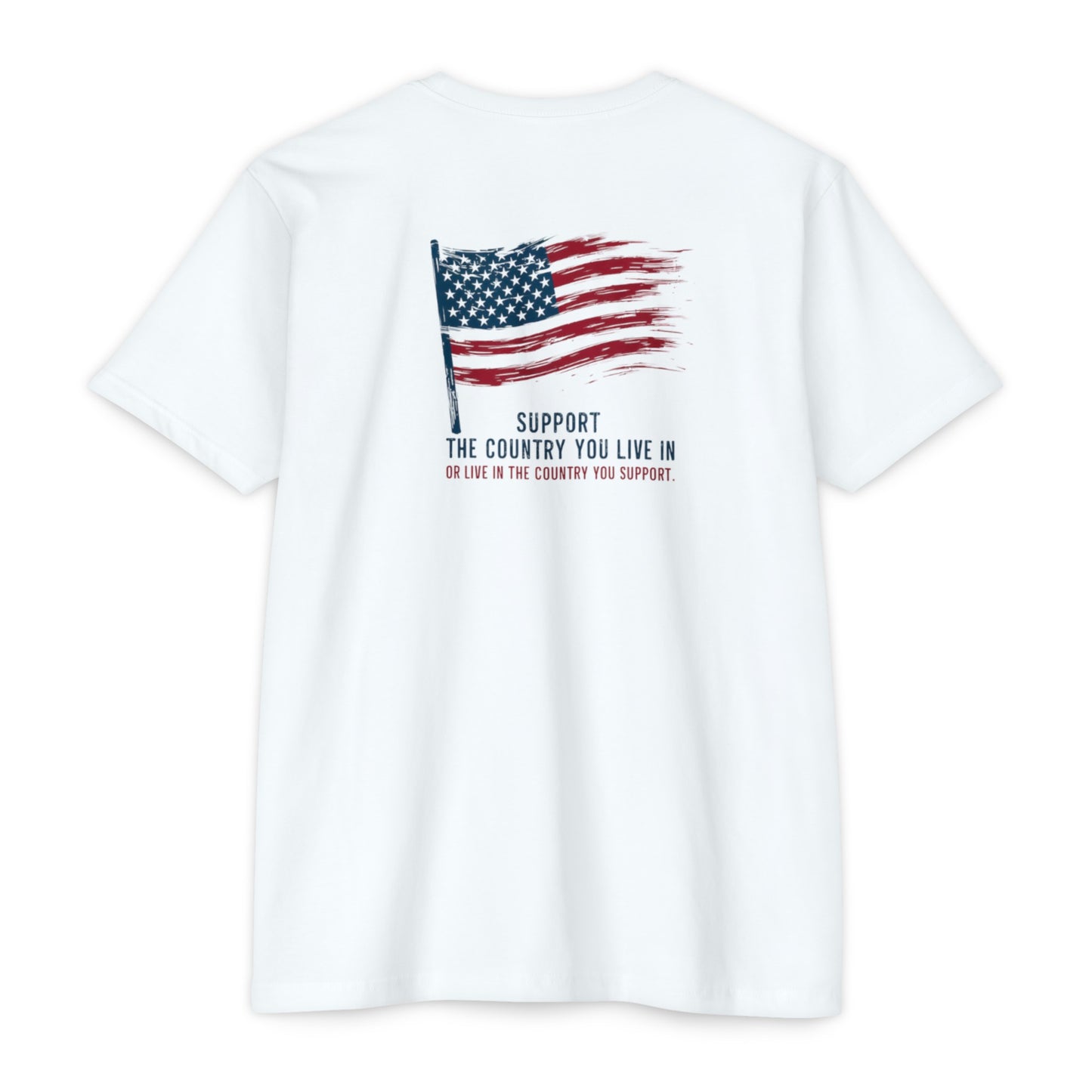 Support Your Country Flag on Pole White - Back